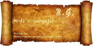 Mráz Gergely névjegykártya